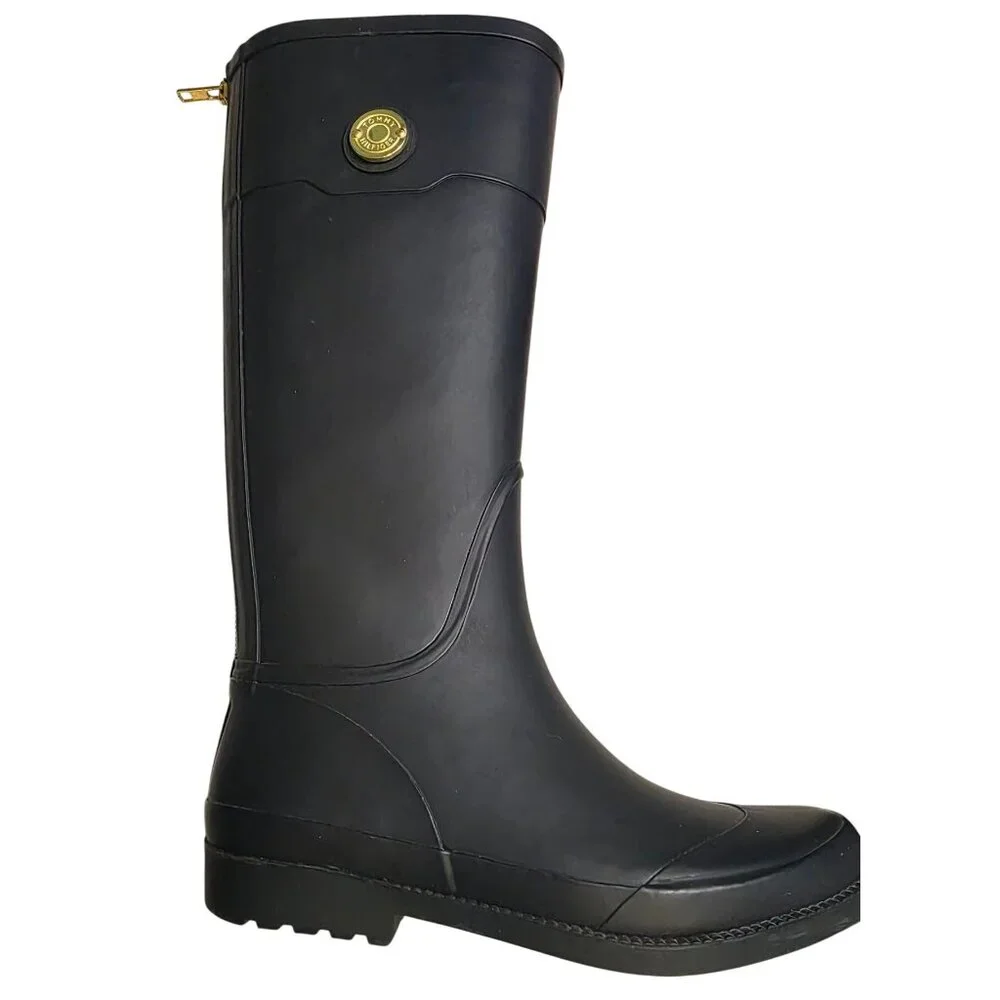 Tommy Hilfiger Calipso Rubber Rain Boots Navy Blue Size 7 - Picture 2 of 9